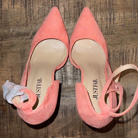 JustFab Pink heels with Ankle strap. Size 7, Never Worn. - Picture 6 of 6